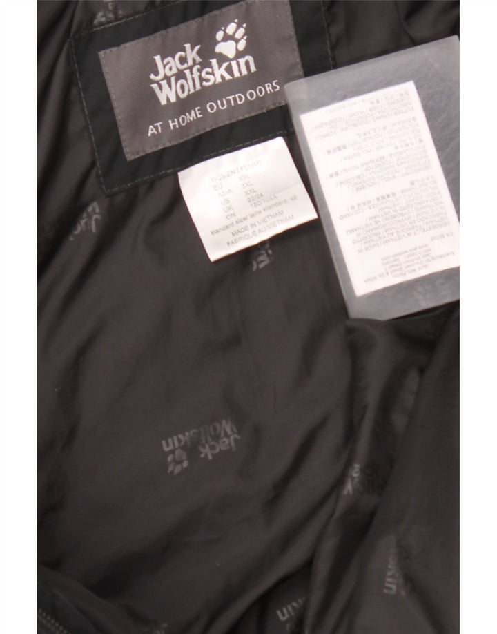 Damski ocieplany płaszcz z kapturem JACK WOLFSKIN UK 22/24 2XL Czarny poliester