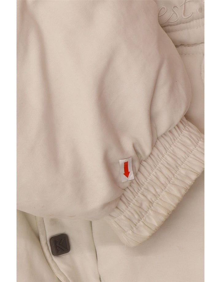 Męska wyściełana kurtka z kapturem i grafiką KARL KANI UK 44 2XL Biały poliester