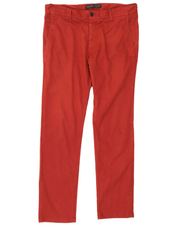 Męskie spodnie chino Zara EU 46 XL W36 L32 Burgundowa bawełna