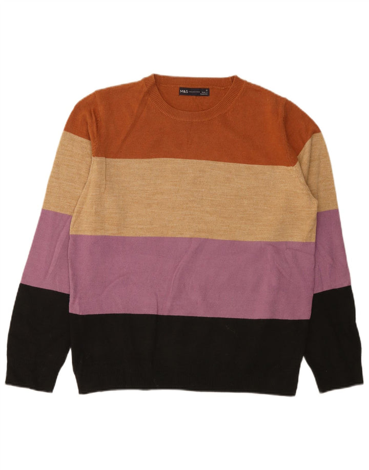 Marks & Spencer Damski sweter z dekoltem w łódkę, UK 12, średni, wielokolorowy