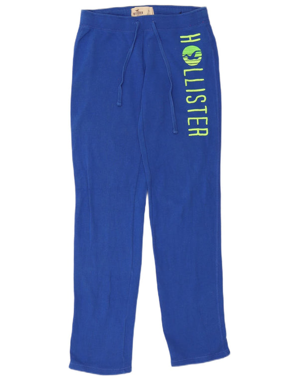 Damskie spodnie dresowe Hollister Graphic UK 10 Small, niebieskie, bawełniane