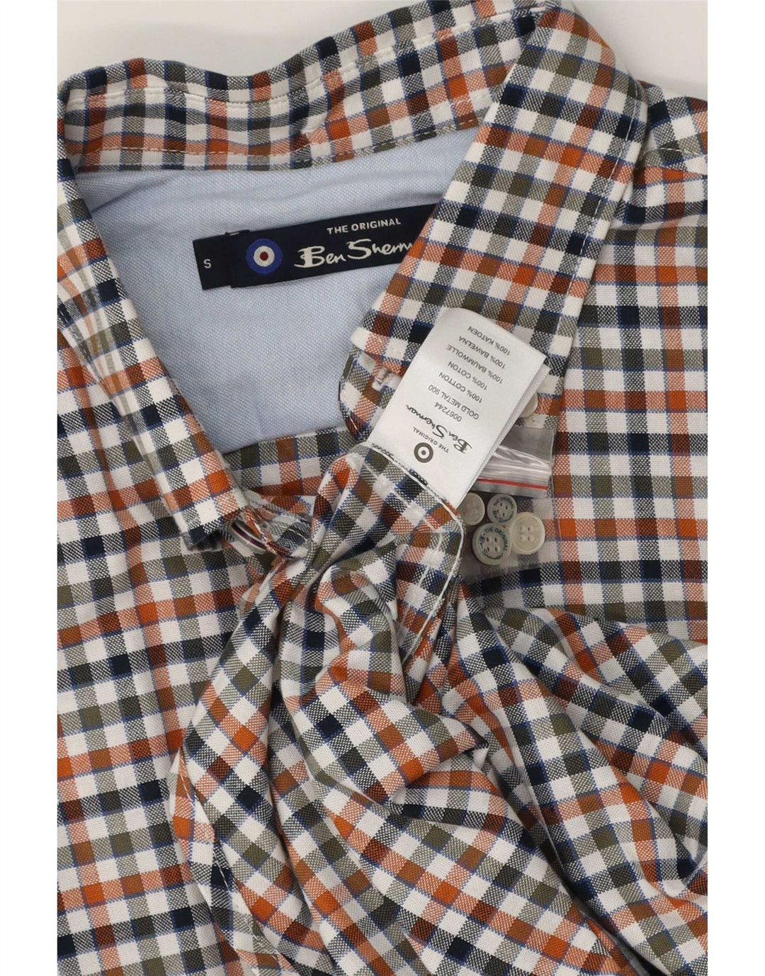 Męska koszula Ben Sherman o klasycznym kroju, mała, wielokolorowa bawełniana kratka