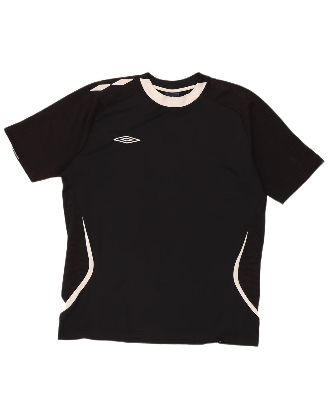 Męska koszulka z grafiką Umbro, top XL, czarny poliester z blokami kolorów