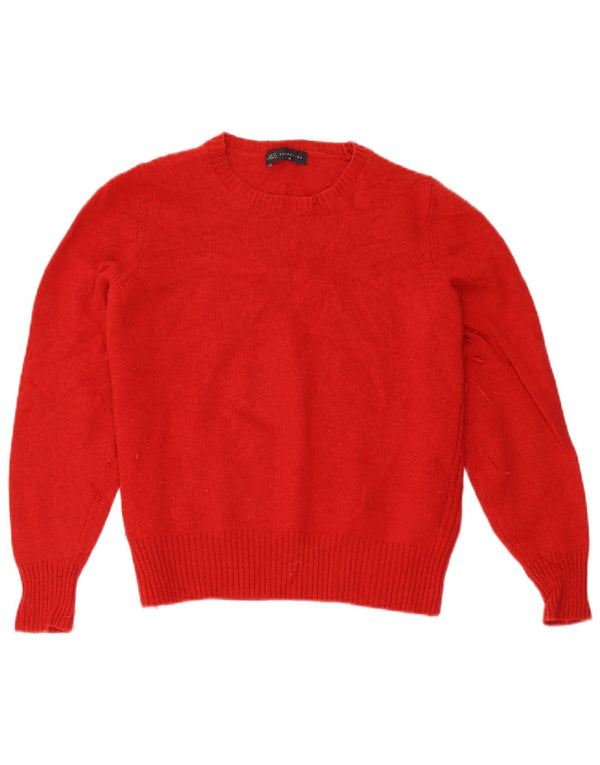 Marks & Spencer Damski sweter z dekoltem w łódkę, UK 18 XL, czerwona owcza wełna