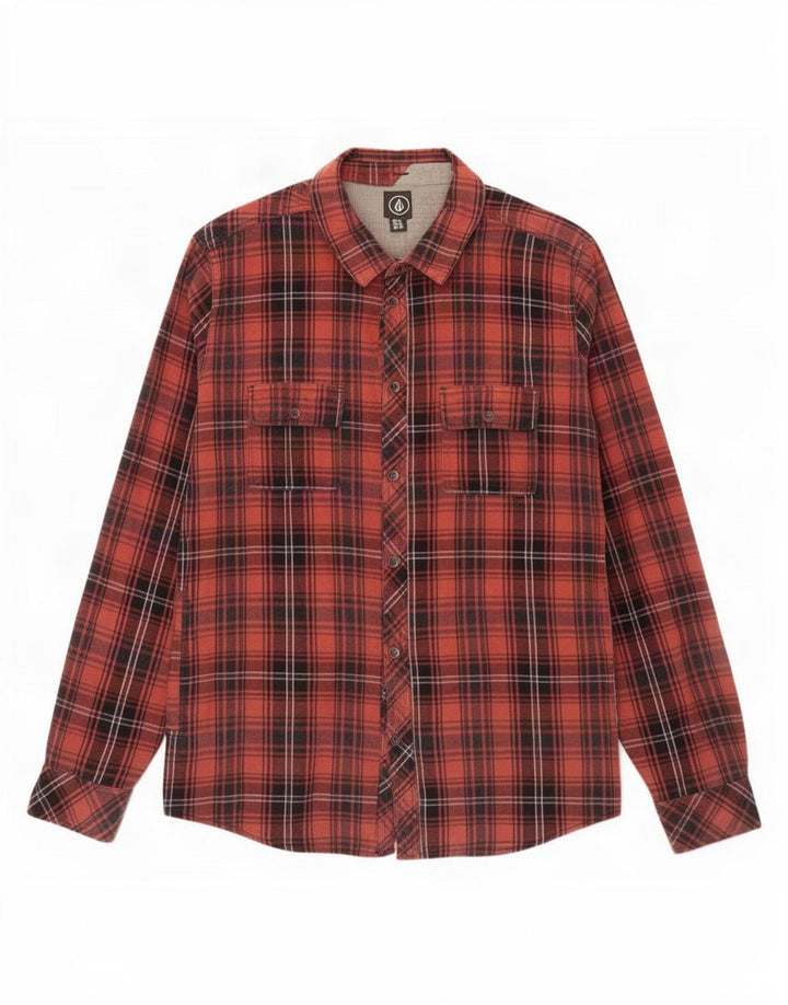 Męska koszula flanelowa Volcom XL w pomarańczową kratkę