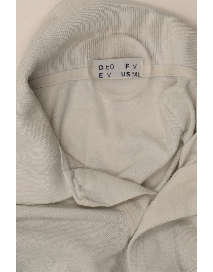 SERGIO TACCHINI Mens Polo Shirt Medium White Tie Dye Cotton