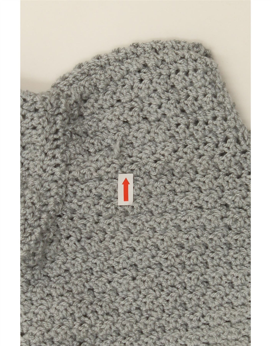 VINTAGE Womens Crop Boat Neck Jumper Sweater UK 14 Medium Grey Vintage Vintage and Second-Hand Vintage from Messina Hembry 