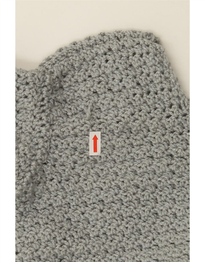 VINTAGE Womens Crop Boat Neck Jumper Sweater UK 14 Medium Grey Vintage Vintage and Second-Hand Vintage from Messina Hembry 