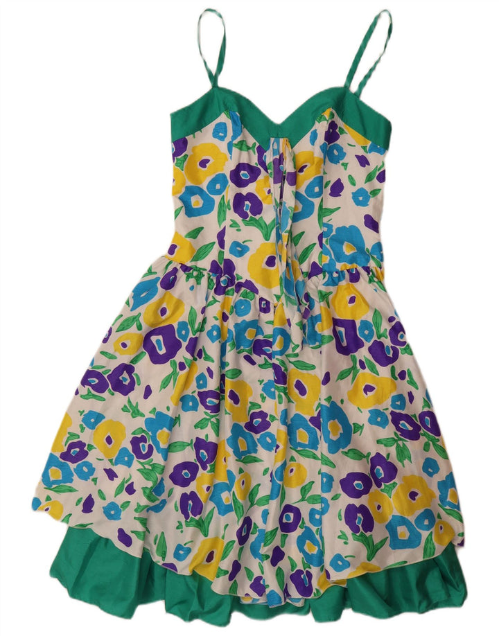 Damska sukienka o linii A VERA MONT bez rękawów UK 8, mała, biała w kwiaty