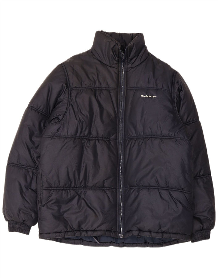 Męska kurtka wyściełana Reebok UK 40, duża, granatowa, nylonowa