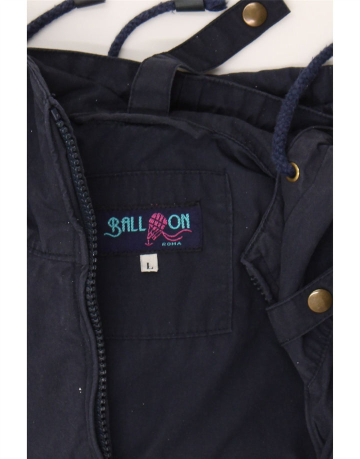 BALLOON Mens Hooded Tracksuit Top Jacket Large Navy Blue Polyester Vintage Balloon and Second-Hand Balloon from Messina Hembry 