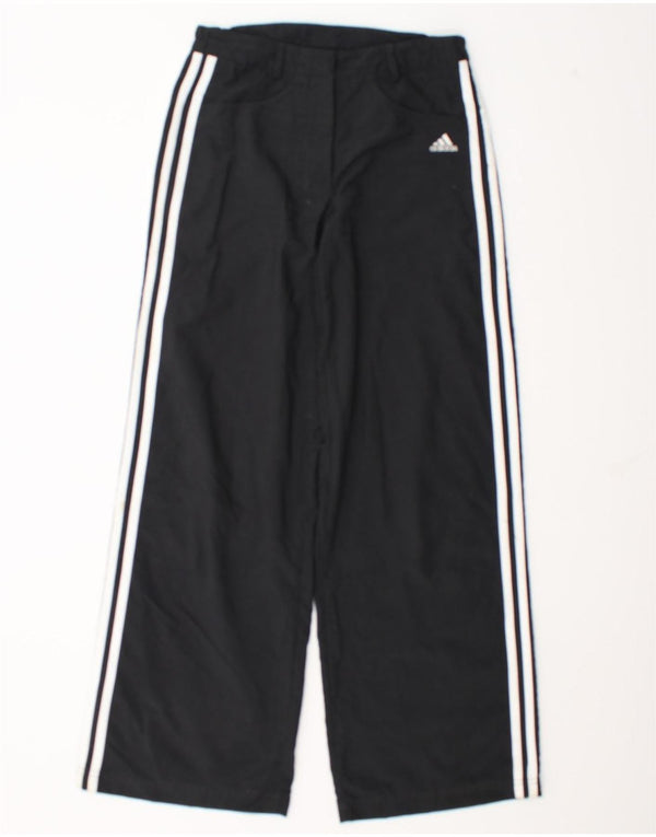 Męskie spodnie codzienne Adidas z szerokimi nogawkami UK 8 Small W27 L30 Czarny poliester