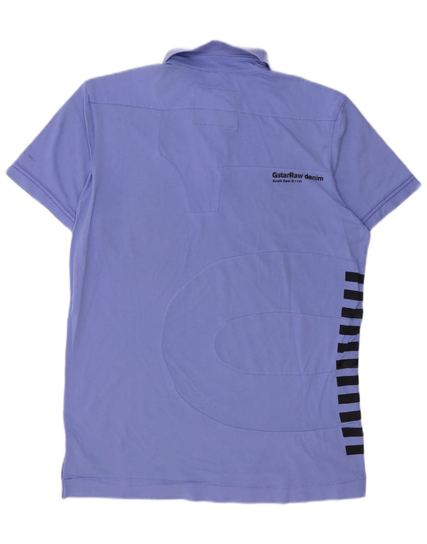 Męska koszulka polo G-STAR z grafiką, duża, fioletowa, bawełniana