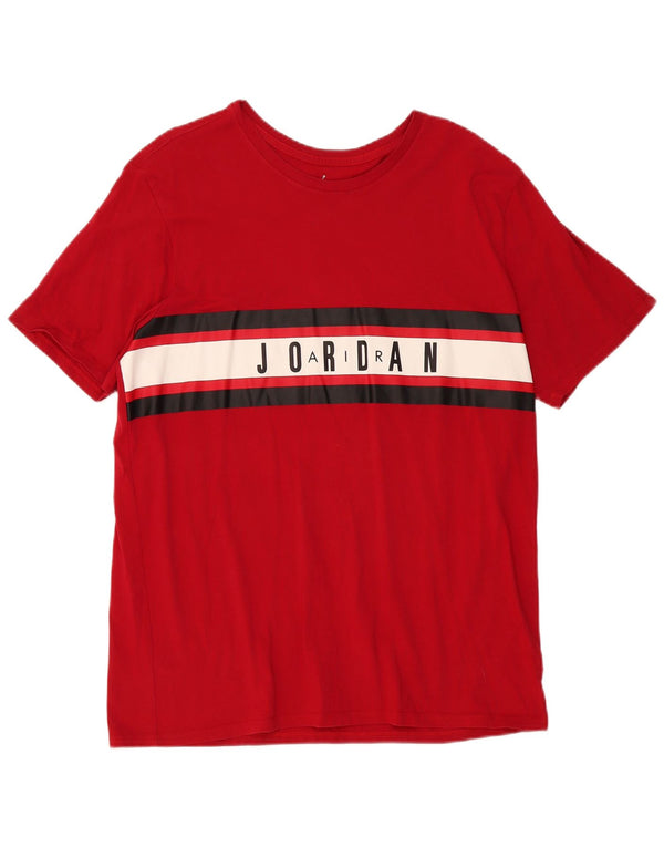 Męski T-shirt Jordan z grafiką, bawełniany top XL w kolorze czerwonym