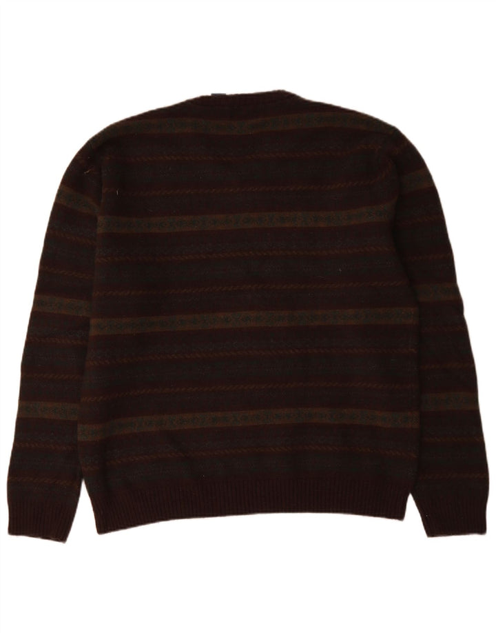 Męski sweter Chaps z dekoltem w szpic, duży, wielokolorowy Fair Isle Lambswool