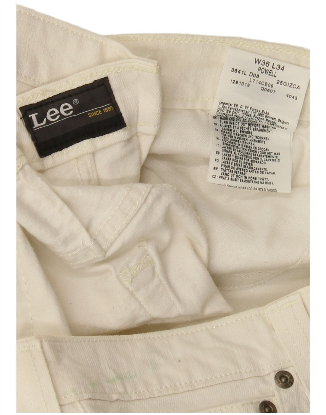Damskie jeansy Lee Powell W36 L33 Biała bawełna