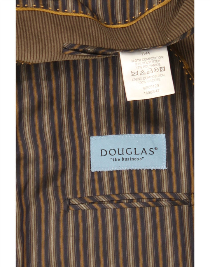 DOUGLAS Mens 3 Button Corduroy Blazer Jacket UK 44 2XL Brown Polyester Vintage Douglas and Second-Hand Douglas from Messina Hembry 