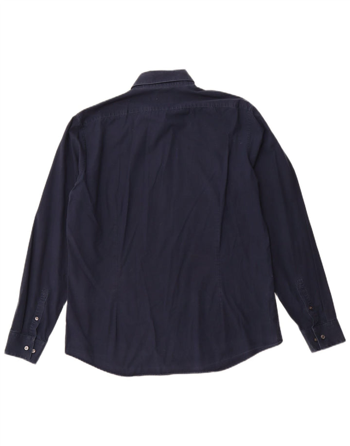 Koszula męska CALVIN KLEIN o dopasowanym kroju, rozmiar 16 1/2, duża, granatowa, bawełniana