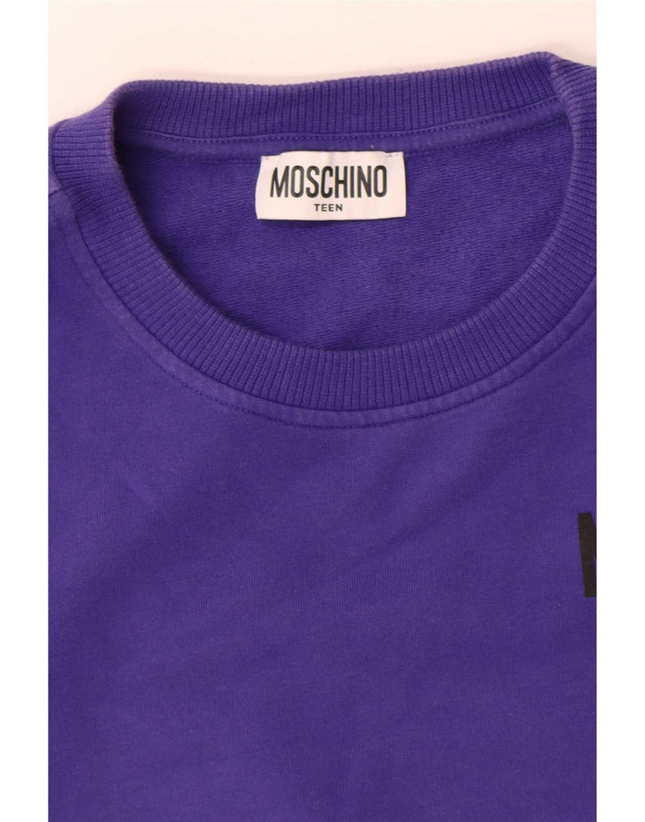 Bluza chłopięca Moschino z grafiką, 13-14 lat, fioletowa