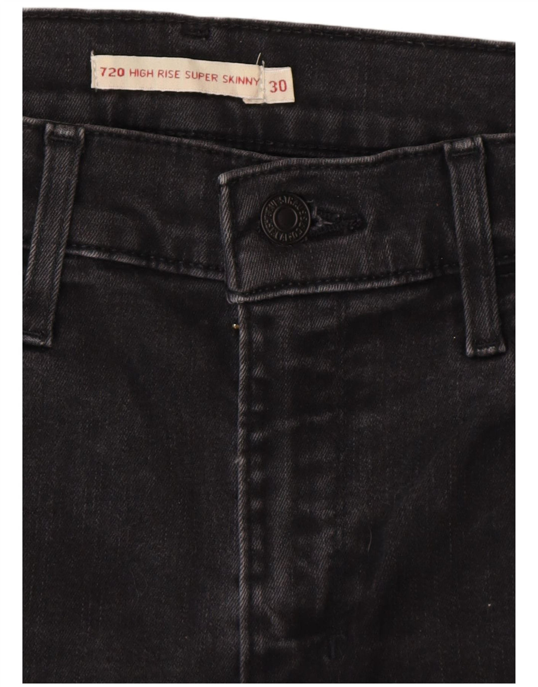 Damskie jeansy LEVI'S 720 z wysokim stanem, bardzo obcisłe W30 L27, szara bawełna