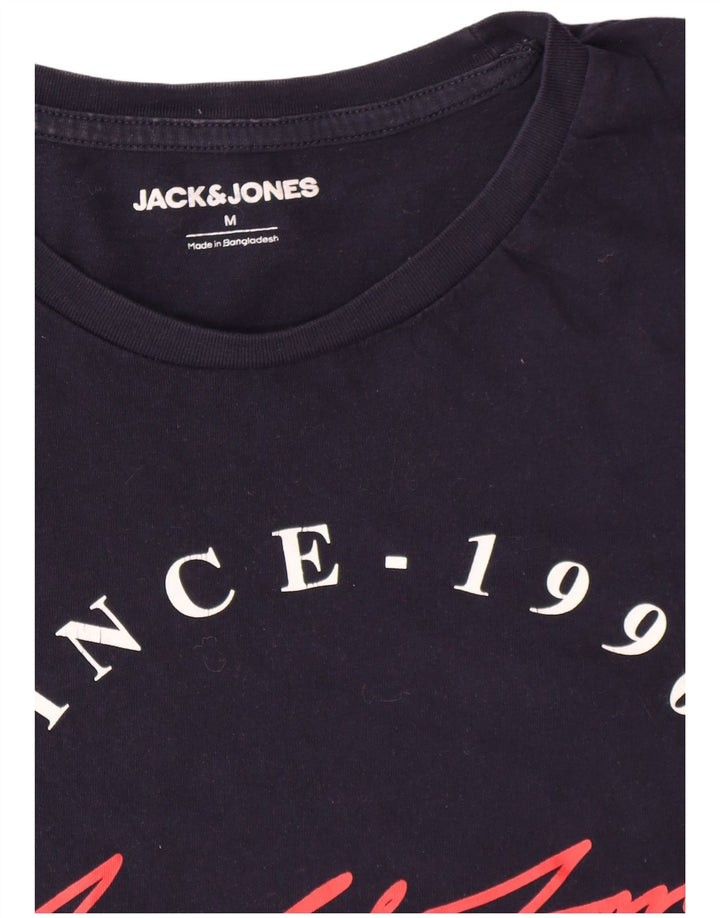Męski T-shirt z grafiką Jack & Jones, średni, granatowy, bawełniany