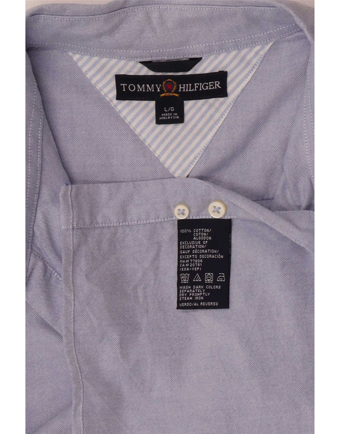 Męska koszula o regularnym kroju Tommy Hilfiger, duża, niebieska, bawełniana