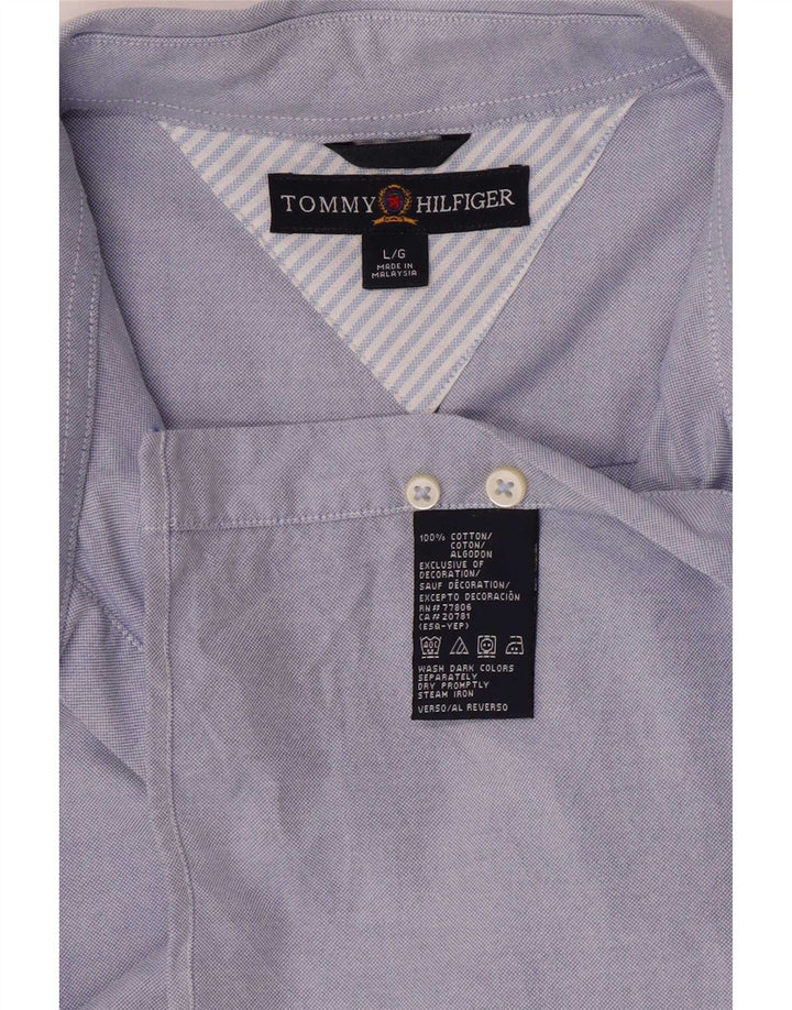 Męska koszula o regularnym kroju Tommy Hilfiger, duża, niebieska, bawełniana