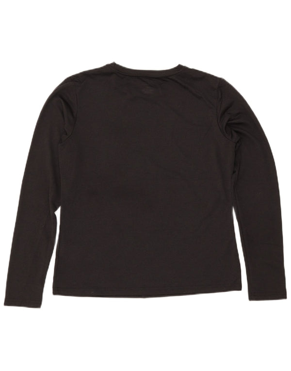 Damska koszulka NIKE Dri Fit z długim rękawem, US 8/10, średni czarny poliester