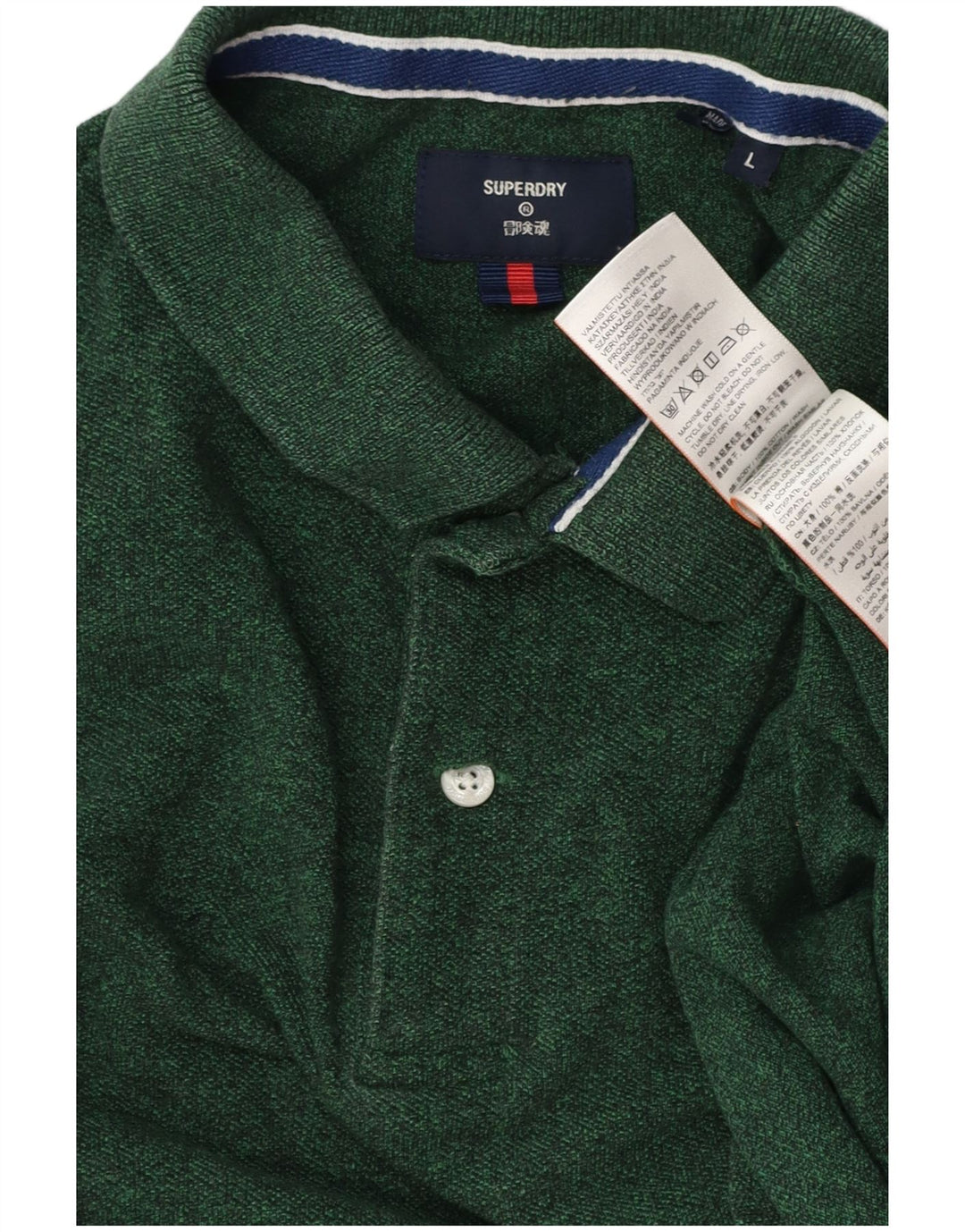 Męska koszulka polo Superdry, duża, zielona, bawełniana