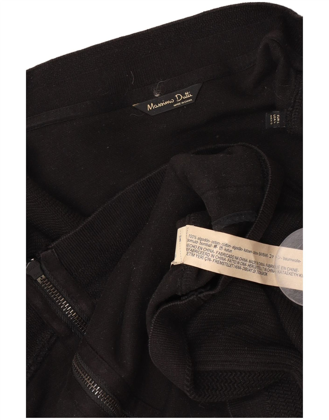 Męski sweter rozpinany Massimo Dutti, duży, czarny, bawełniany