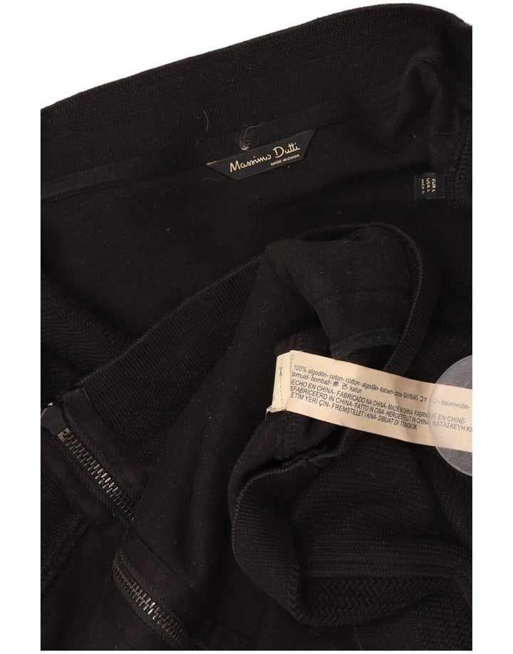 Męski sweter rozpinany Massimo Dutti, duży, czarny, bawełniany