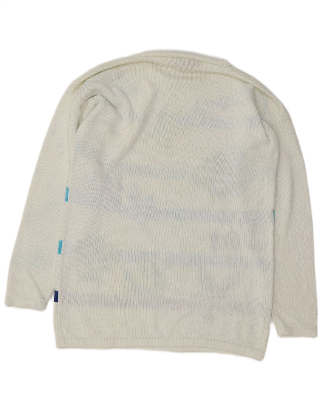 Damski sweter VINTAGE z graficznym wycięciem pod szyją EU 40, średnie białe paski