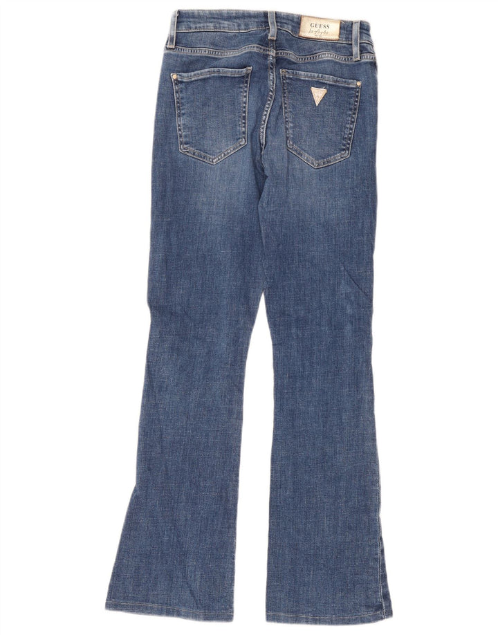 Jeansy damskie Guess z wysokim stanem Bootcut W28 L28, niebieska bawełna
