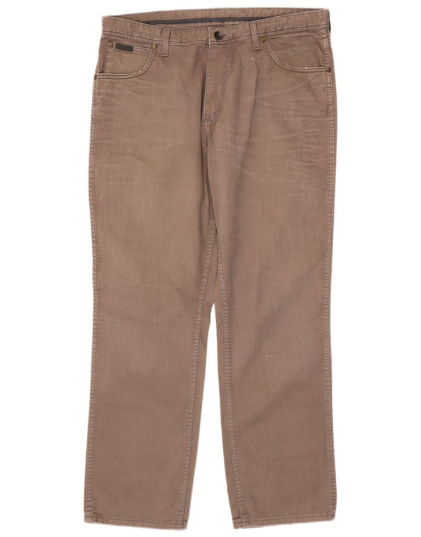 Męskie spodnie Wrangler Texas Straight Casual W38 L32 Brązowa bawełna