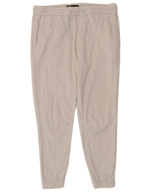 Męskie spodnie chino do biegania Zara XL W38 L28 Beżowa bawełna