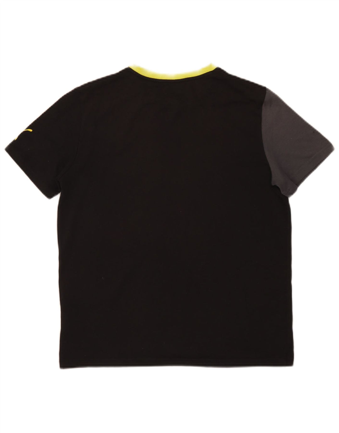 Chłopięcy T-shirt z grafiką Puma, 15-16 lat, czarny poliester z blokami kolorów