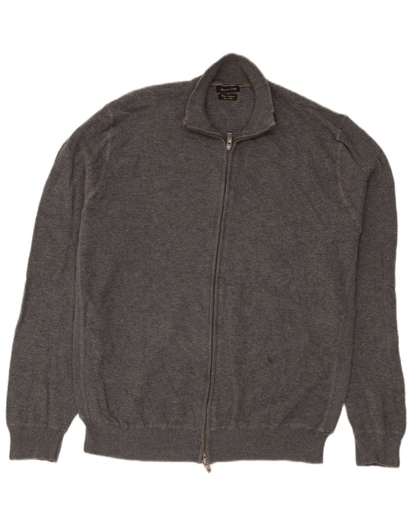Massimo Dutti Mens Full Zip Cardigan Sweater XL Grey