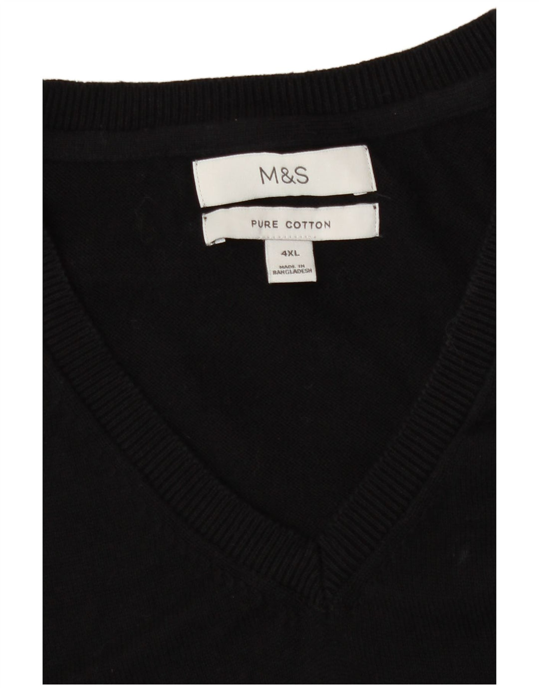 Marks & Spencer Męski podkoszulek bez rękawów, 4XL, czarny, bawełniany