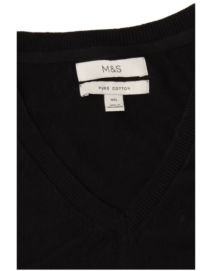 Marks & Spencer Męski podkoszulek bez rękawów, 4XL, czarny, bawełniany