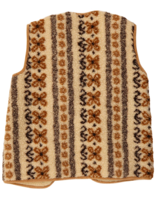 Kamizelka damska Vintage IT 54 3XL Beżowa wełna w kwiaty