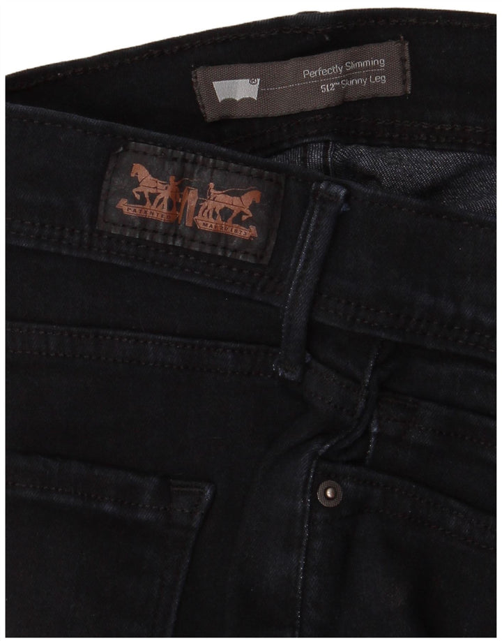Damskie jeansy LEVI'S 512 Idealnie wyszczuplające Skinny W32 L27 Czarne