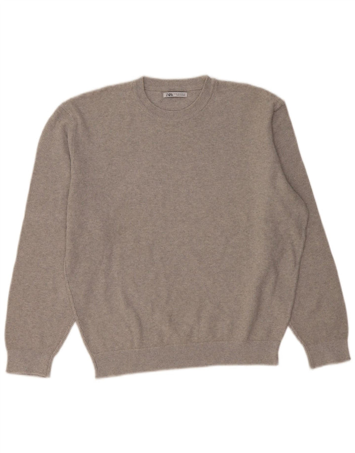 Sweter damski Zara z okrągłym dekoltem UK 18 XL, szary