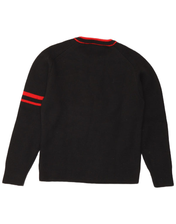 Sweter damski w stylu vintage z okrągłym dekoltem UK 16, duże czarne paski