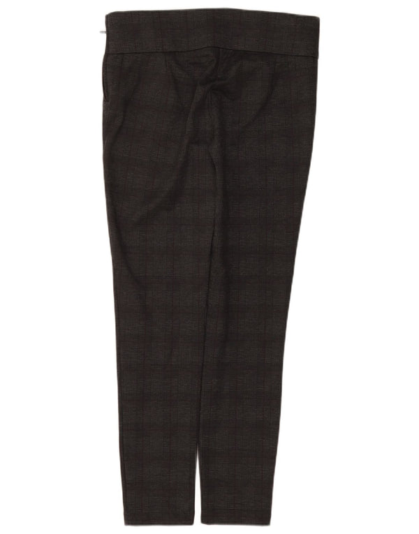 Damskie spodnie typu casual z wysokim stanem ZARA, duże W30 L28, szara krata