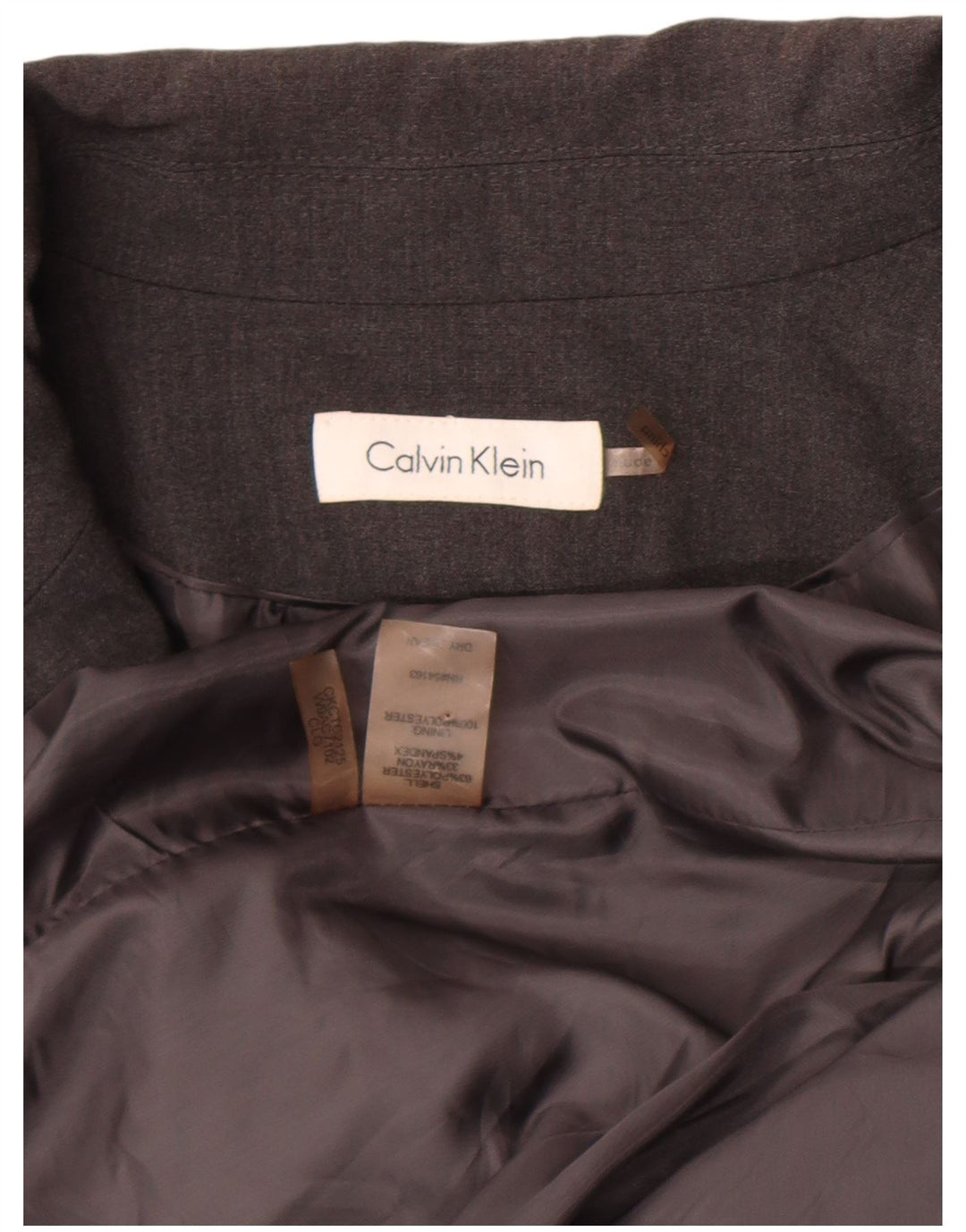 Damska marynarka Calvin Klein zapinana na 1 guzik UK 20 2XL Szary poliester