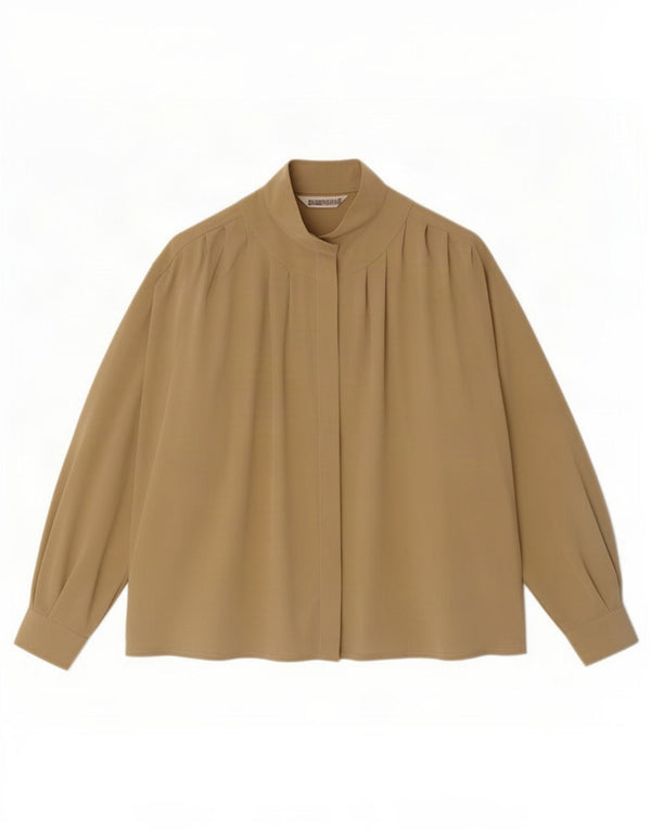 Pancaldi & B Womens Shirt Blouse UK 18 XL Beige Silk