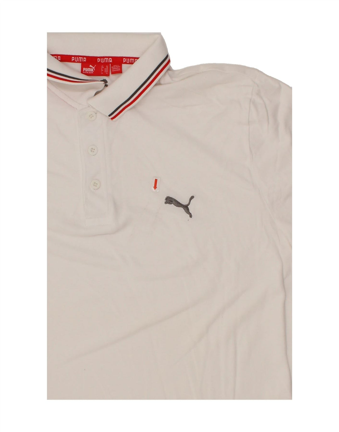 PUMA Mens Polo Shirt XL White Vintage Puma and Second-Hand Puma from Messina Hembry 