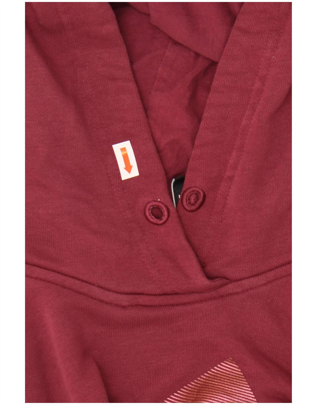 Damska bluza z kapturem, oversize'owa, z grafiką ADIDAS, UK 8/10, mała burgundowa