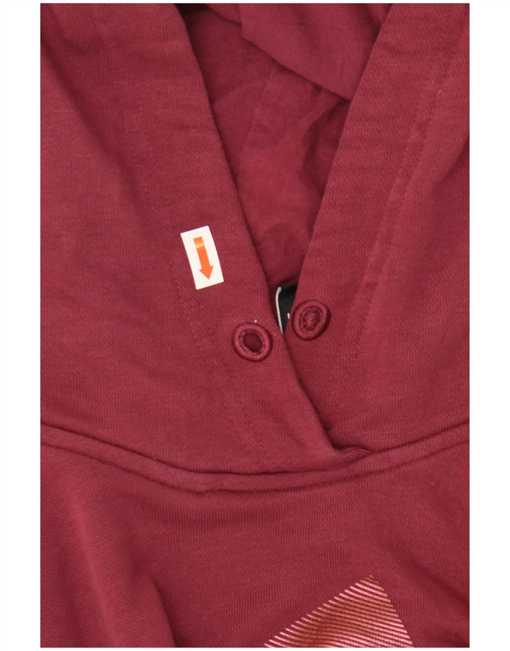 Damska bluza z kapturem, oversize'owa, z grafiką ADIDAS, UK 8/10, mała burgundowa