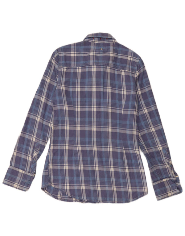 SUPERDRY Damska koszula flanelowa UK 6 XS, bawełniana niebieska kratka